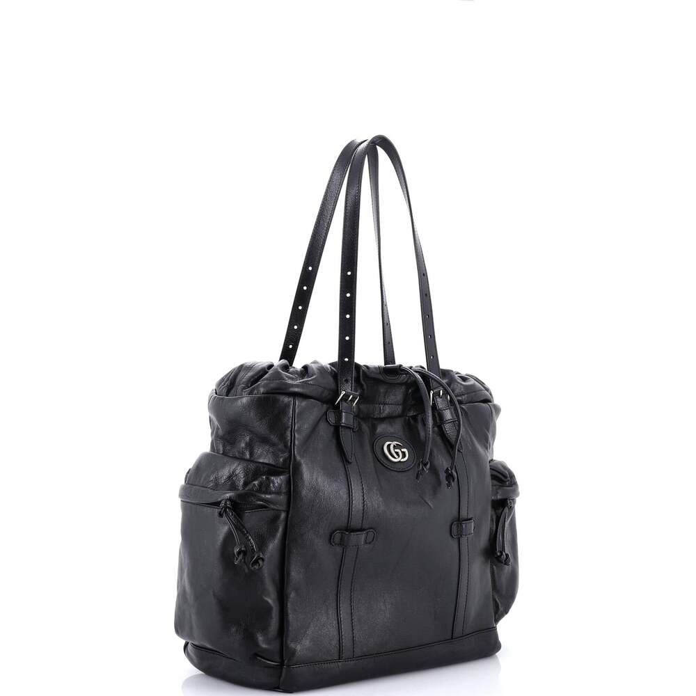 Gucci Tonal Gg Drawstring Tote Leather #249455G12B - Picture 2 of 6
